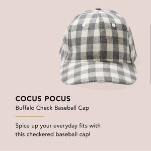 Gray Checkered Baseball Cap
